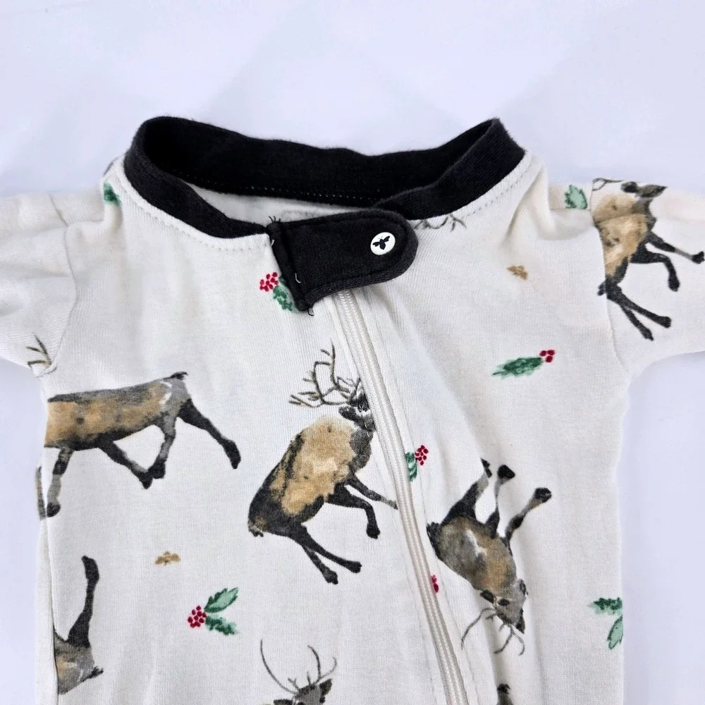 Burt's Bees‎ Baby Sleeper Organic Cotton Holiday Romper Newborn